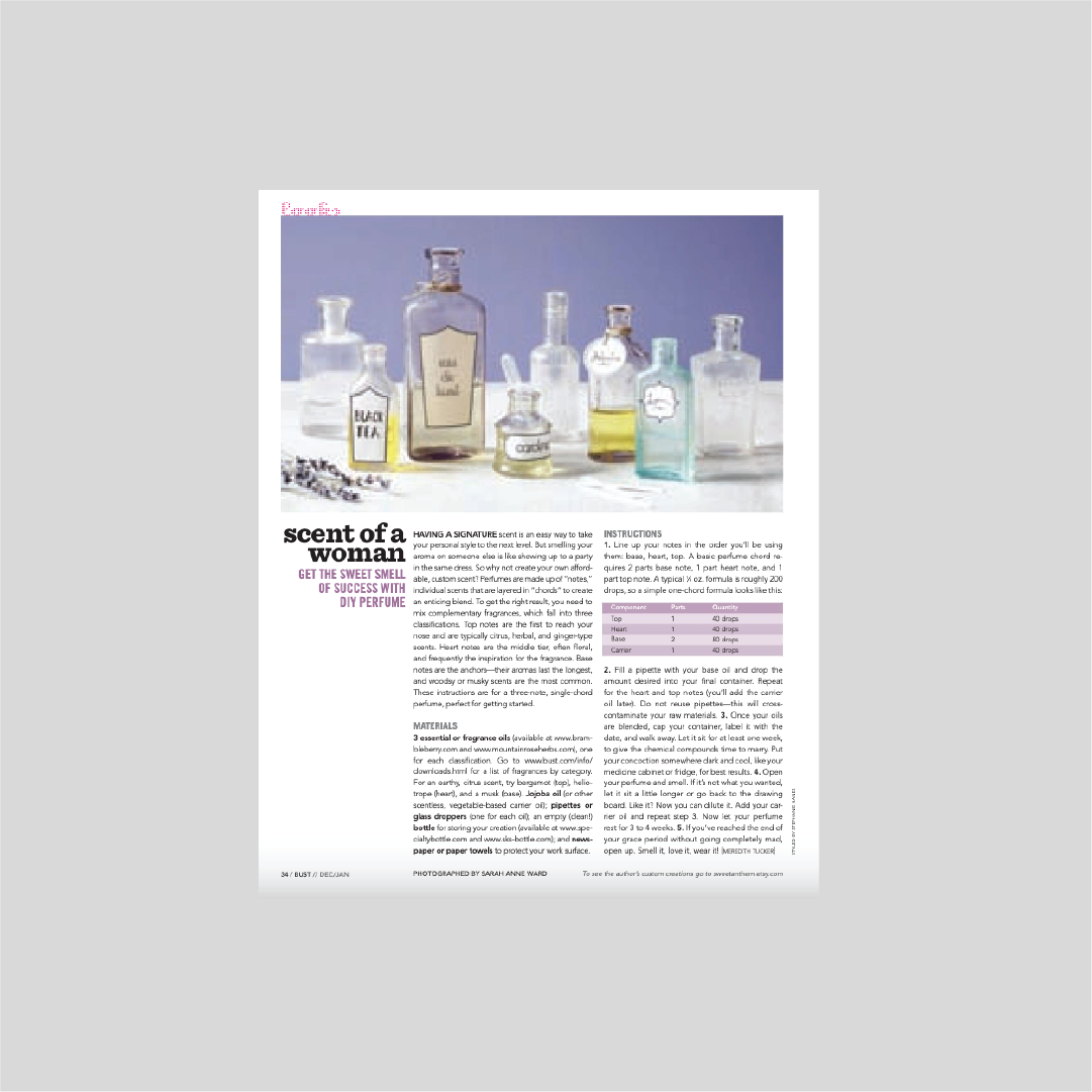 Bust Magazine: Perfume Making Tutorial